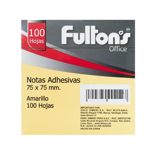 Notas Adhesivas [75×75mm.] Amarillo