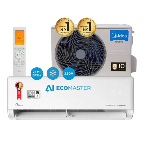 Aire Acondicionado Split Midea Ecomaster 24000 BTU Inverter Frío/Calor – Wi‑Fi, Con IA, Robustez Extrema y Alta Eficiencia
