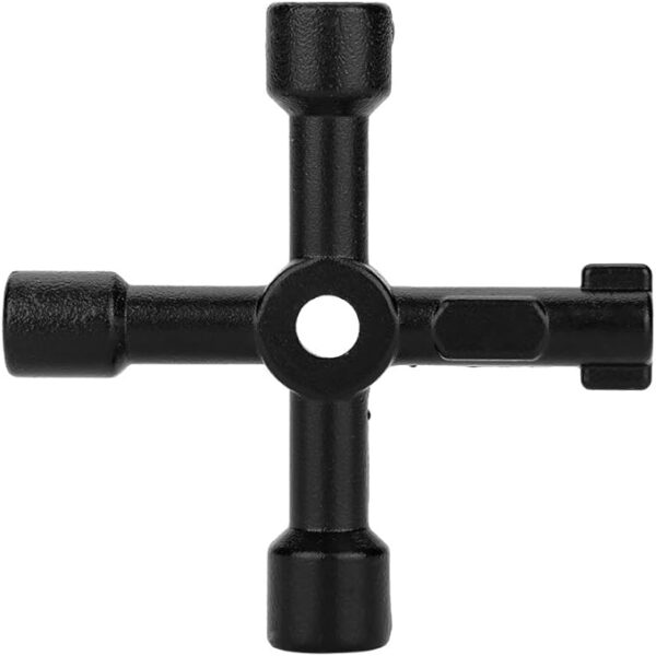Llave De Utilidad Multifuncional 4 Puntas Para Abrir Tableros (Negro)